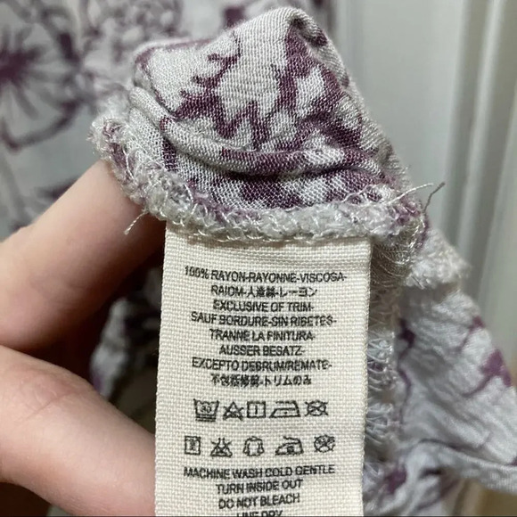 FREE PEOPLE Floral Foil Print Swing Tunic Floral Cloud Combo Extra Small XS - Picture 8 of 8